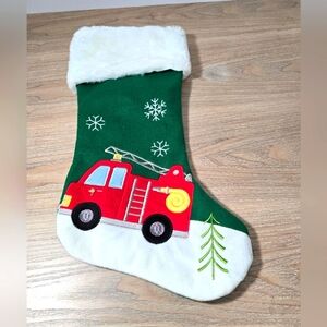 Firetruck christmas stocking new